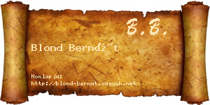 Blond Bernát névjegykártya